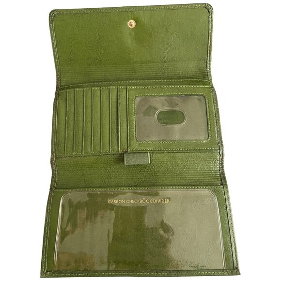Fossil Green Trifold Leather Wallet, 7"x4" - Picture 6 of 7